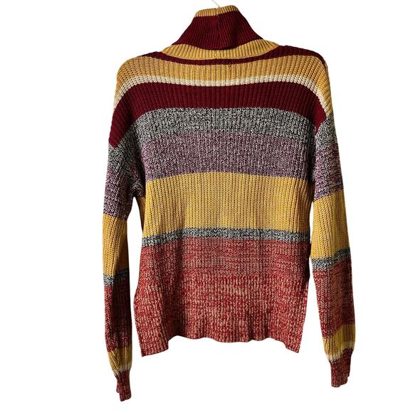 Urban Outfitters XS Slouchy‎ Bpxy Turtleneck Long Sleeve Striped Sweater (2644) - Picture 3 of 4